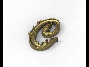 Letter C Floral 3D Print Model