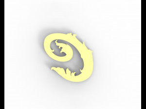 Letter C Floral 3D Print Model