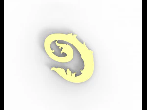 Letter C Floral 3D Print Model