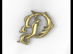 Letter D Floral 3D Print Model