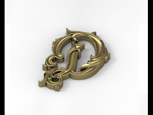 Letter D Floral 3D Baskı Modeli