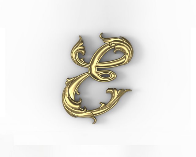 Letter E Floral 3D Baskı Modeli .c4d .max .obj .3ds .fbx .stl .blend 