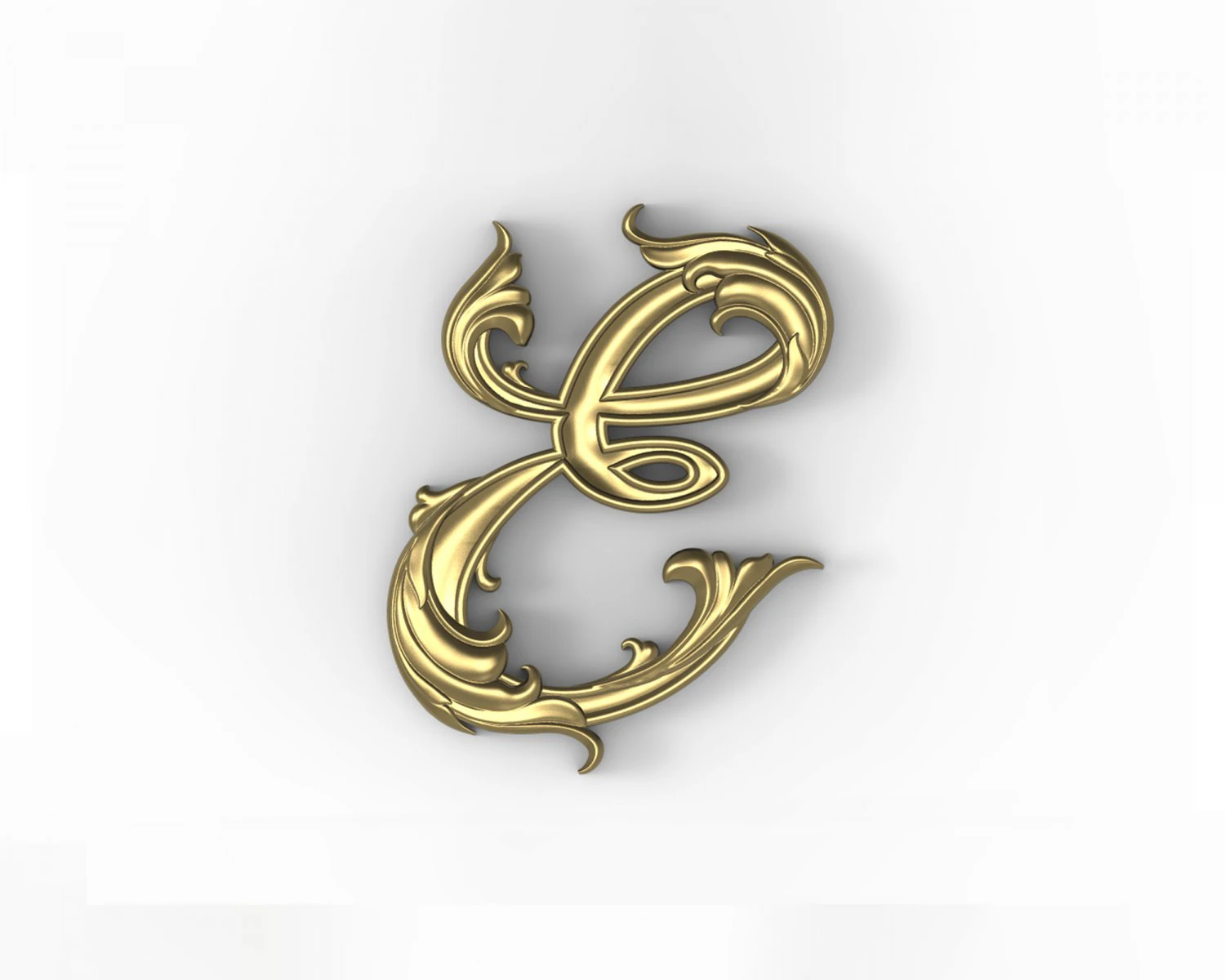 Letter E Floral 3D Print Model .c4d .max .obj .3ds .fbx .stl .blend 