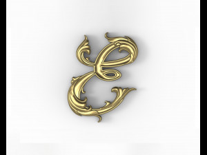 Letter E Floral 3D Print Model