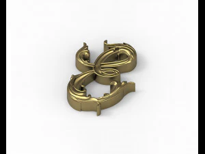 Letter E Floral 3D Print Model