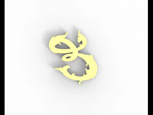 Letter E Floral 3D Print Model