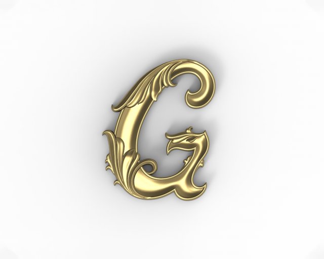 Letter G floral 3D प्रिंट मॉडल .c4d .max .obj .3ds .fbx .stl .blend 