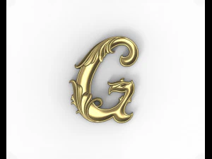 字母 G 花卉 3D 打印模型