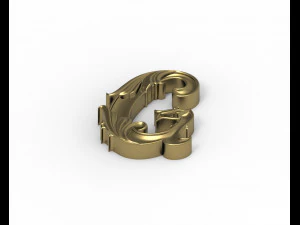 Letter G floral 3D Print Model
