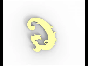 Letter G floral 3D Print Model