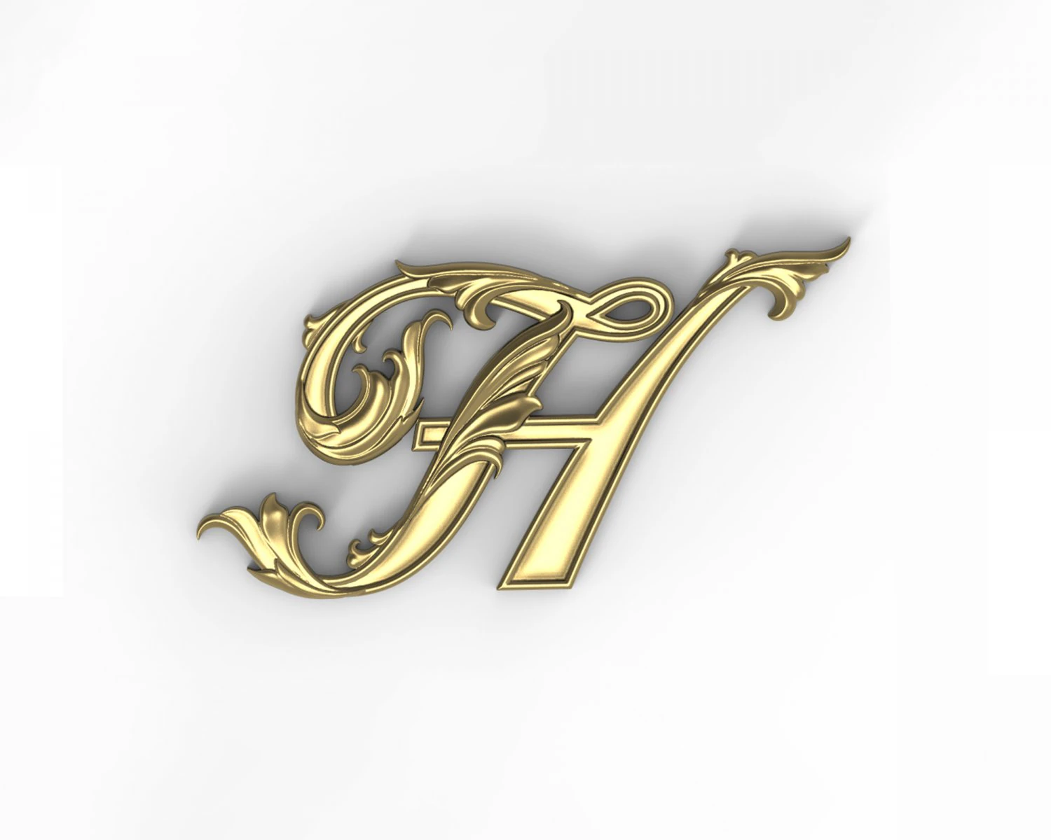 Letter H floral 3D Print Model .c4d .max .obj .3ds .fbx .stl .blend 