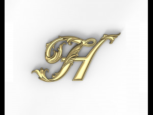 Letter H floral 3D Print Model