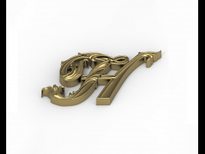 Letter H floral Modèles 3D en vedette