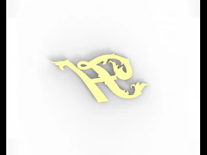 Letter H floral 3D Print Model