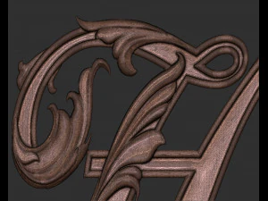 Letter H floral 3D Print Model