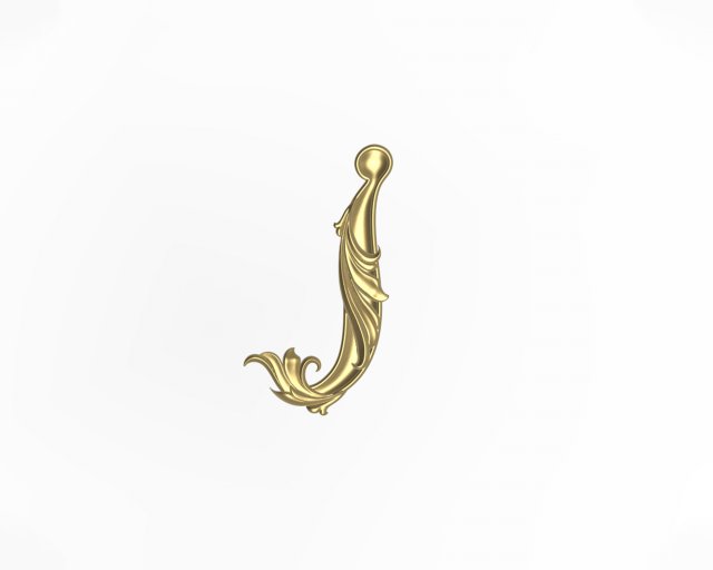 Letter I floral 3D प्रिंट मॉडल .c4d .max .obj .3ds .fbx .stl .blend