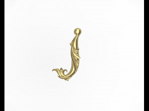 Letter I floral 3D Print Model