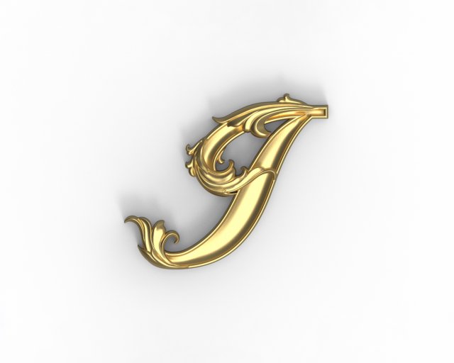 Letter J floral 3D Принт Модель .c4d .max .obj .3ds .fbx .stl .blend 