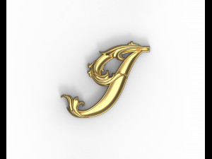 Letter J floral 3D Print Model