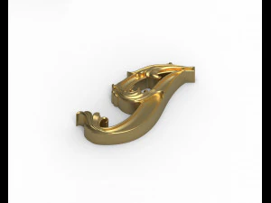 Letter J floral 3D Print Model