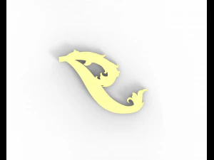 Letter J floral 3D Print Model