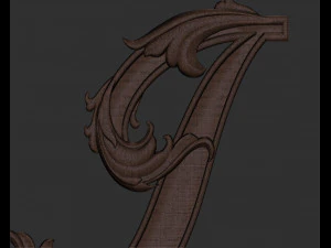 Letter J floral 3D Print Model