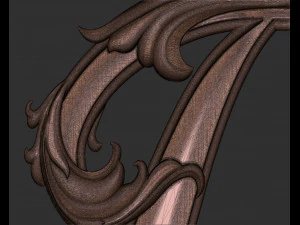 Letter J floral 3D Print Model