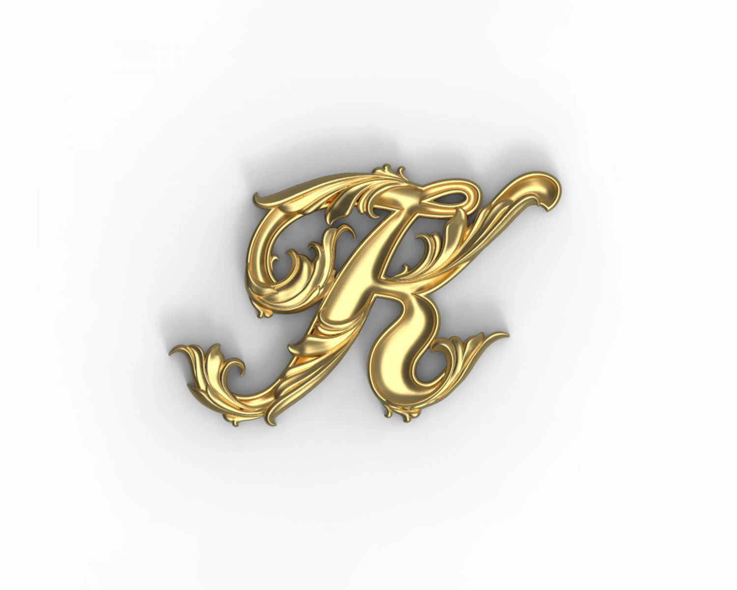 Letter K floral 3D Print Model .c4d .max .obj .3ds .fbx .stl .blend 