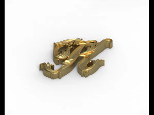 Letter K floral 3D Print Model