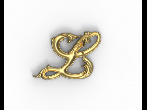 Letter L floral 3D Print Model