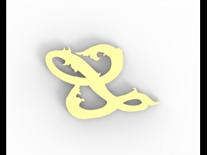 Letter L floral 3D Print Model