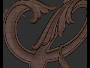Letter L floral 3D Print Model