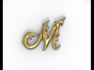 Letter M floral 3D Print Model