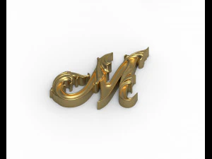Letter M floral 3D Print Model