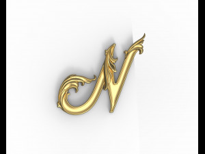 Letter N floral 3D-printmodel