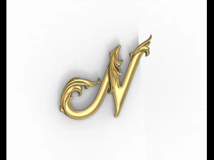 N harfi çiçek 3D Baskı Modeli