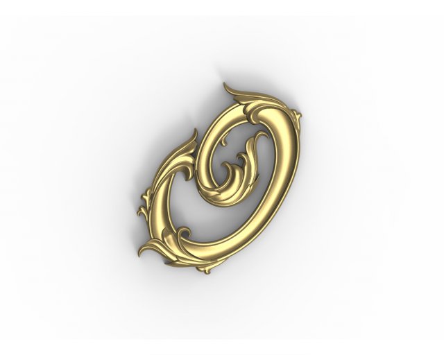 Letter O floral Modelo de impresión 3D .c4d .max .obj .3ds .fbx .stl .blend