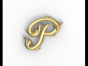 Letter P floral 3D Print Model