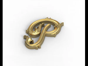 Letter P floral 3D Print Model