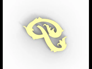 Letter P floral 3D Print Model