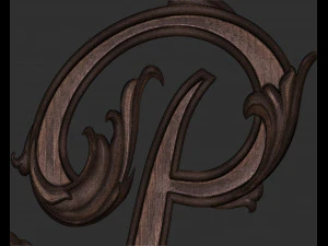 Letter P floral 3D Print Model