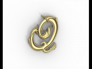 Letter Q floral 3D-printmodel