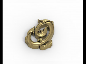 Letter Q floral 3D Print Model