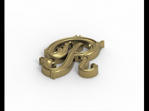 Letter R floral 3D Print Model
