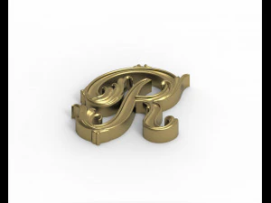 Letter R floral 3D Print Model