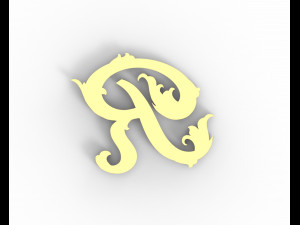 Letter R floral 3D Print Model