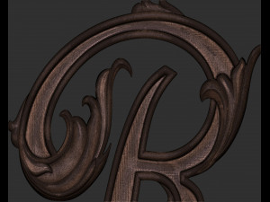 Letter R floral 3D Print Model