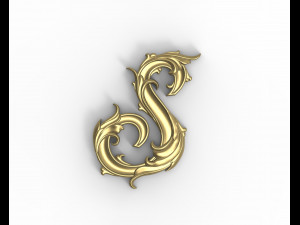 Letter S floral 3D Print Model