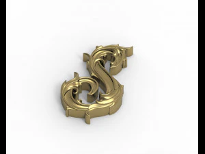 Letter S floral 3D Print Model