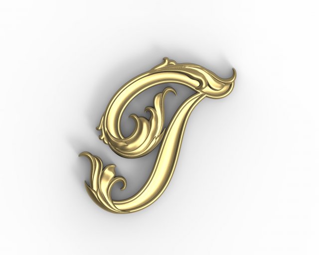 Letter T floral 3D-Druckmodell .c4d .max .obj .3ds .fbx .stl .blend 